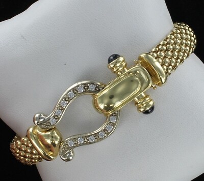 14KT BRACELET WITH DIAMOND HORSESHOE CLASP 14KT BRACELET WITH DIAMOND HORSESHOE CLASP