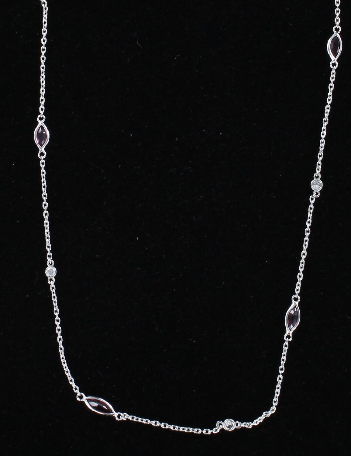 14KTW DIAMOND AND RUBY CHAIN