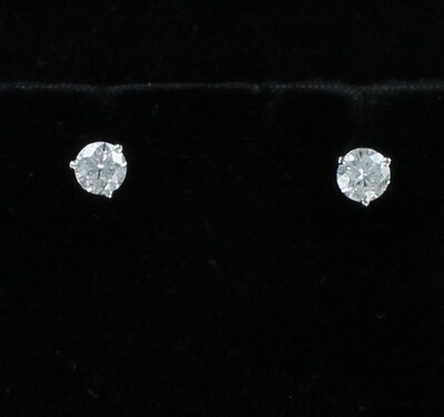 14KTW 1.41 CT TW DIAMOND STUD EARRINGS 14KTW 1.41 CT TW DIAMOND STUD EARRINGS