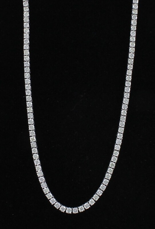 14KTW 20.56 CT TW ROUND BRILLIANT DIAMOND NECKLACE