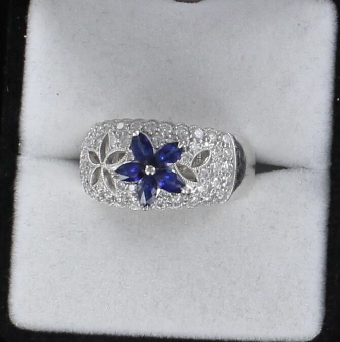 18KTW SAPPHIRE AND DIAMOND RING