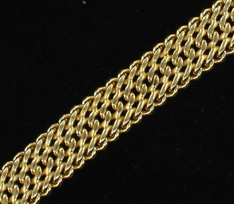 18KTY WOVEN BRACELET, 38.7G