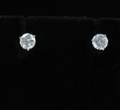 14KTW 2.01 CT TW ROUND BRILLIANT DIAMOND STUD EARRINGS