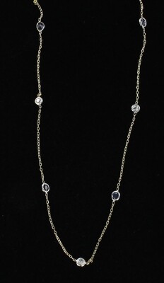 14KTY SAPPHIRE AND DIAMOND BY THE YARD CHAIN