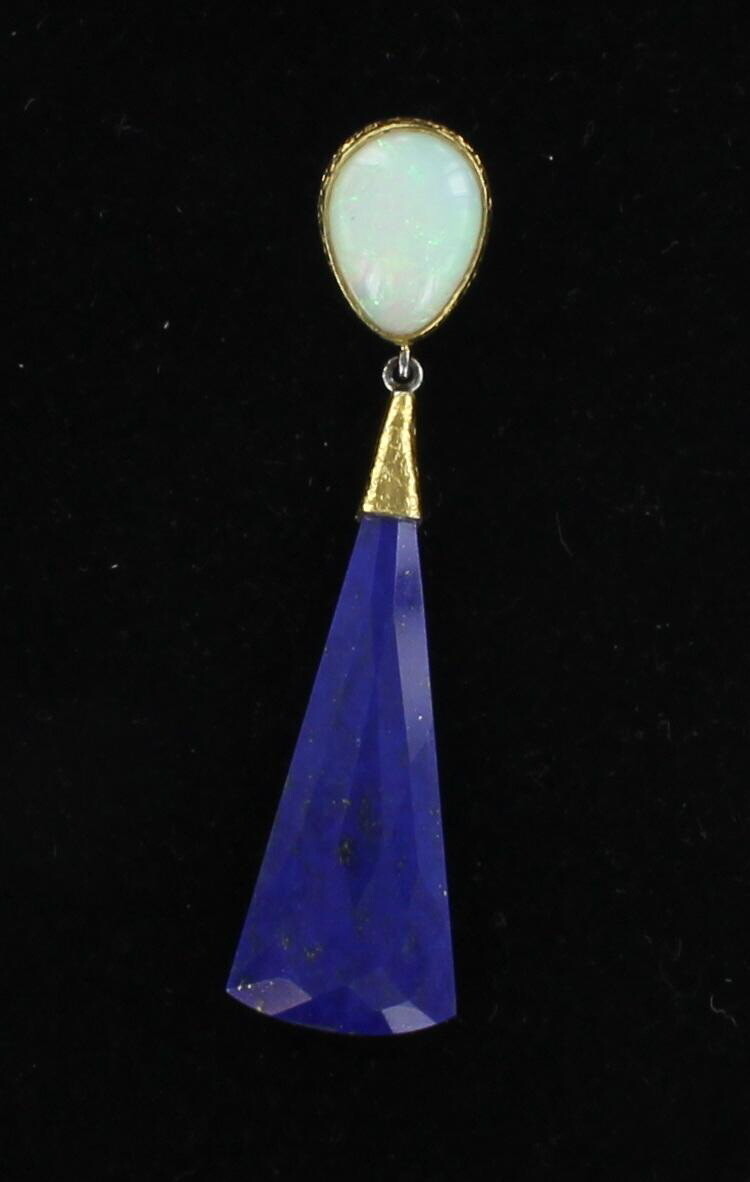 24KT/SILVER OPAL AND LAPIS PENDANT