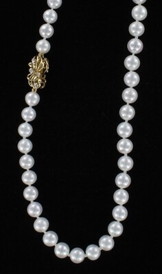14KTY 7.5 MM AKOYA PEARL NECKLACE