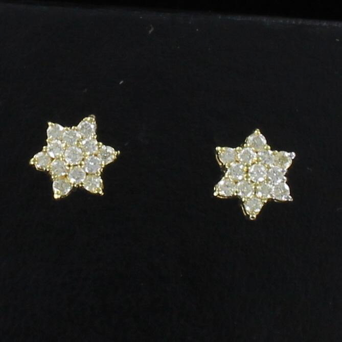 14KT DIAMOND STAR EARRINGS