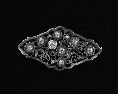 ANTIQUE SILVER AND DIAMOND PIN EARLY 1900'S