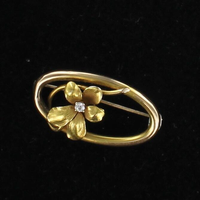 14KTY FLOWER PIN CIRCA 1900