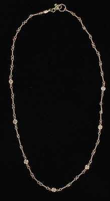 18KT ROSE GOLD .28 CT TW DIAMOND CHAIN, ROBERTO COIN