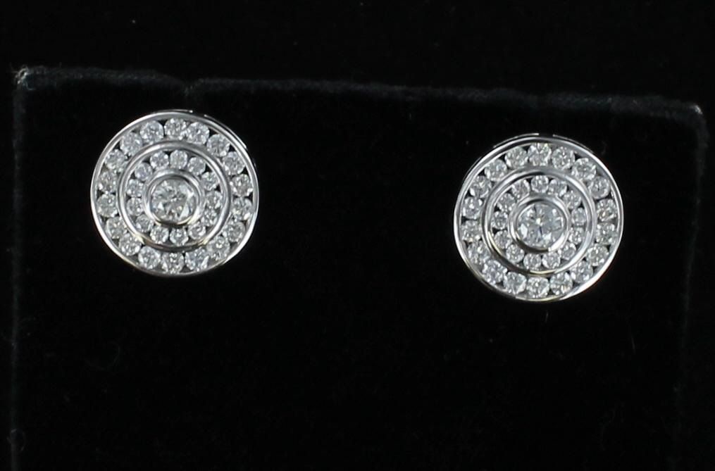 14KTW 2.21 CT TW ROUND BRILLIANT DIAMOND EARRINGS