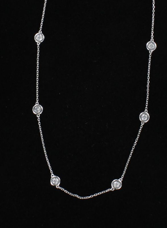 14KTW 1.97 CT TW ROUND BRILLIANT DIAMOND CHAIN, 18 INCHES