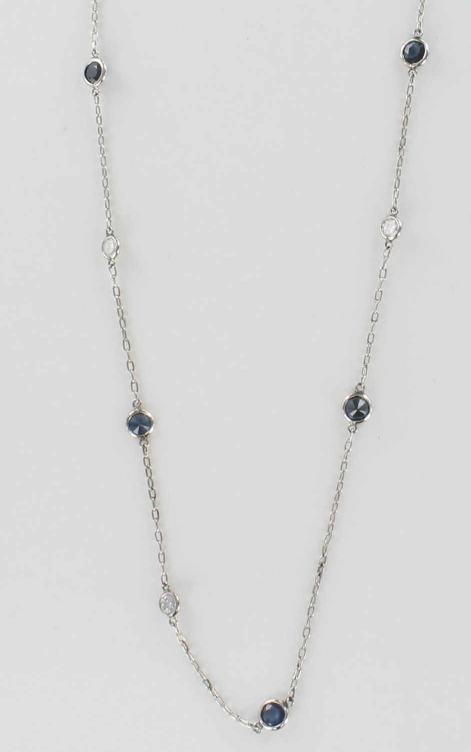 PLATINUM SAPPHIRE AND DIAMOND BY THE YARD CHAIN