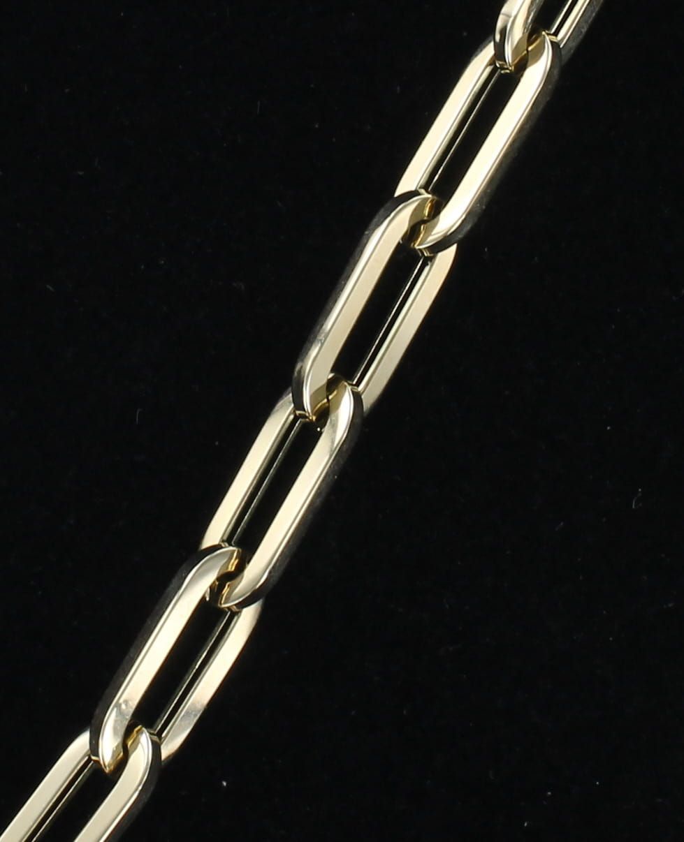 14KTY PAPERCLIP BRACELET, 7.5 INCHES