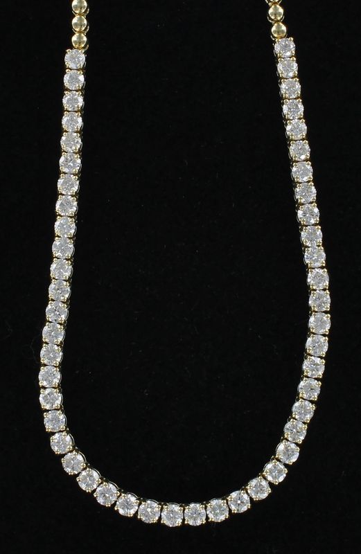 14KTY 16.78 CT TW ROUND BRILLIANT DIAMOND NECKLACE, 17 INCHES