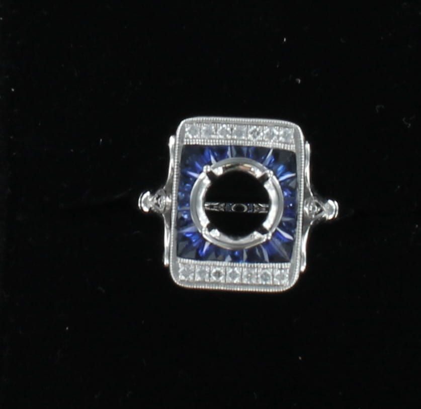 14KTW SAPPHIRE AND DIAMOND MOUNTING