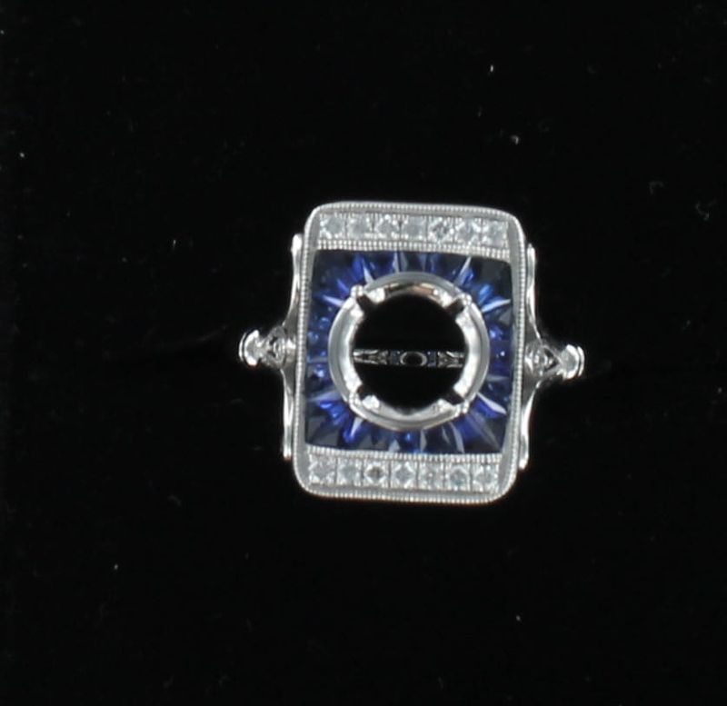 14KTW SAPPHIRE AND DIAMOND MOUNTING