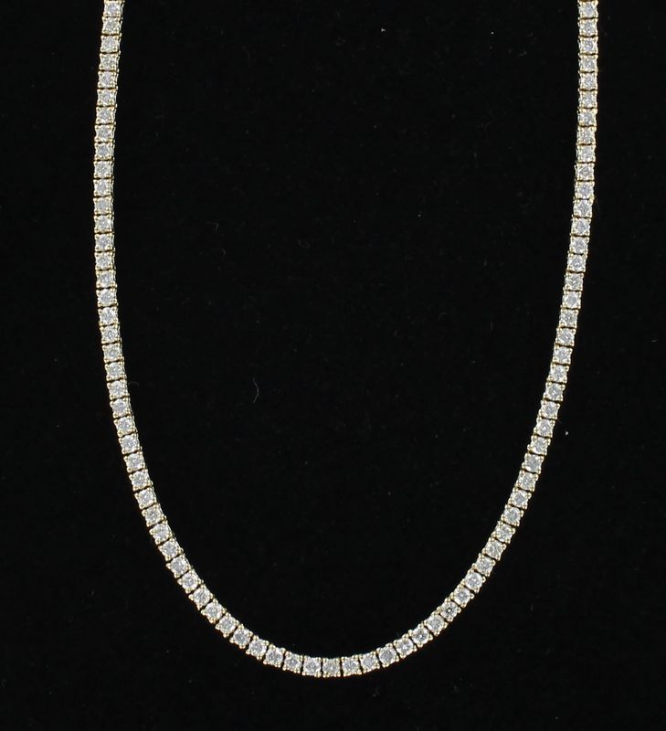 14KTY 5.58 CT TW ROUND BRILLIANT DIAMOND NECKLACE, 16