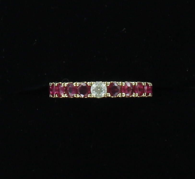 14KTY RUBY WITH DIAMOND RING