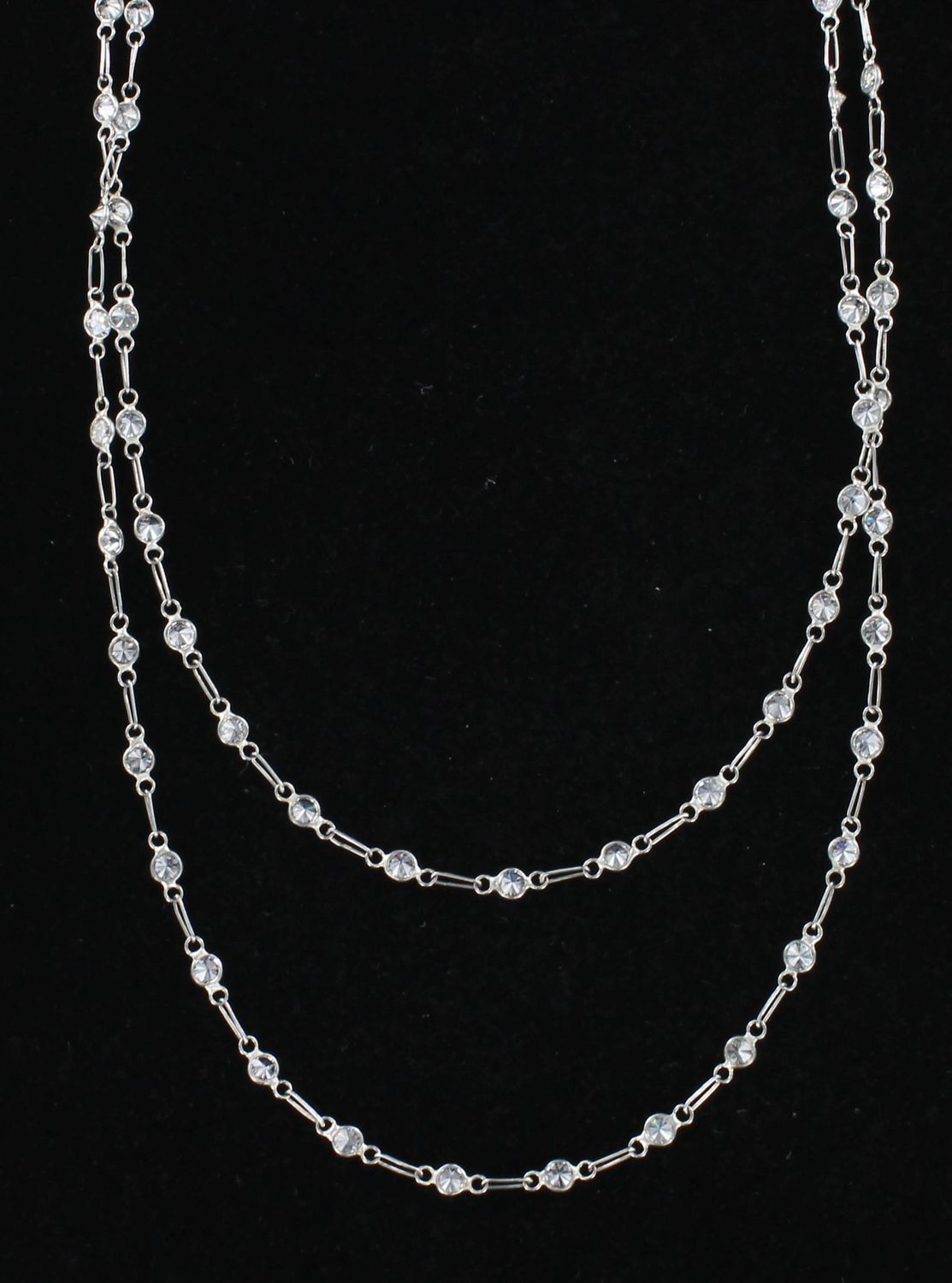 PLATINUM 4.2 CT TW ROUND DIAMOND CHAIN, 38&quot;