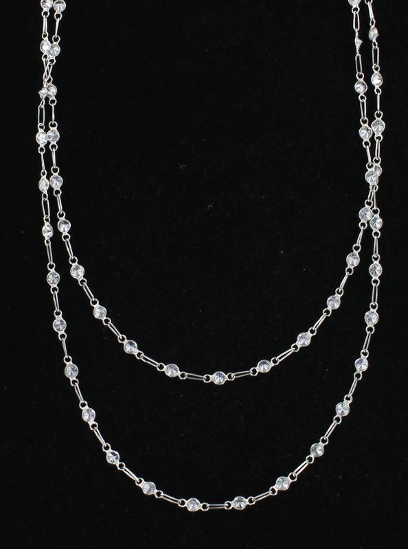 PLATINUM 4.2 CT TW ROUND DIAMOND CHAIN, 38&quot;