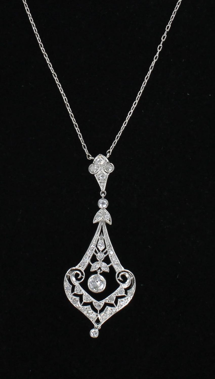 PLATINUM ART DECO DIAMOND PENDANT