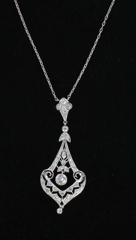 PLATINUM ART DECO DIAMOND PENDANT