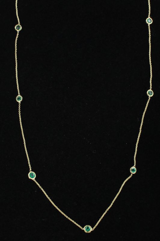 14KTY .90 CT TW EMERALD BY THE YARD CHAIN