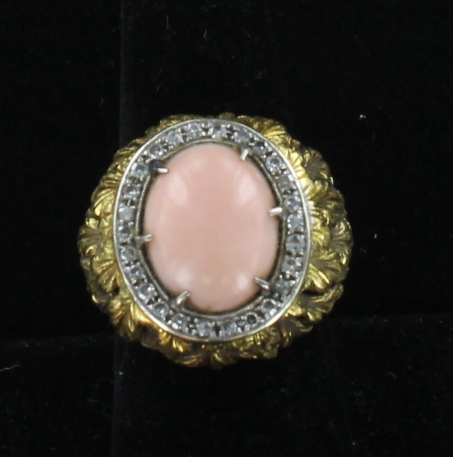 18KTY CORAL RING, CA 1960