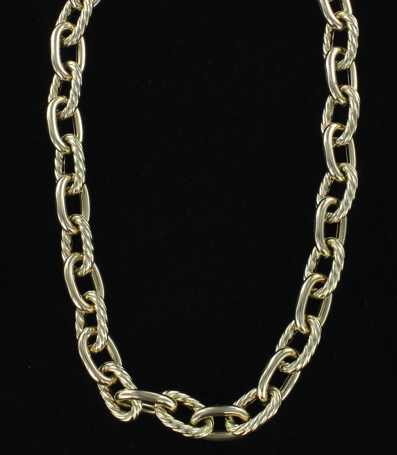 14KTY LINK NECKLACE, 16.5 INCHES
