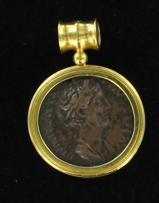22KTY BEZEL ON ROMAN COIN