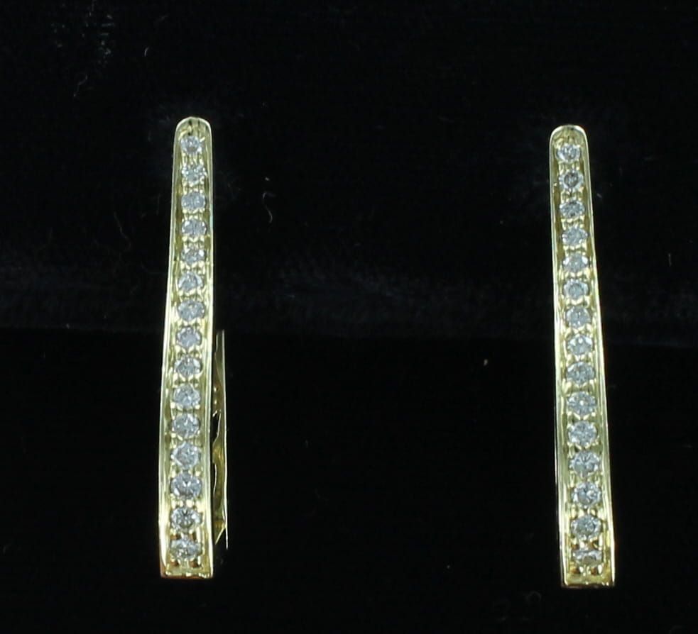 14KTY .50 CT TW DIAMOND HOOP EARRINGS