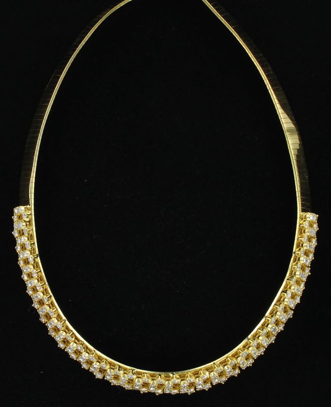 14KTY 13.0 CT TW ROUND BRILLIANT DIAMOND NECKLACE
