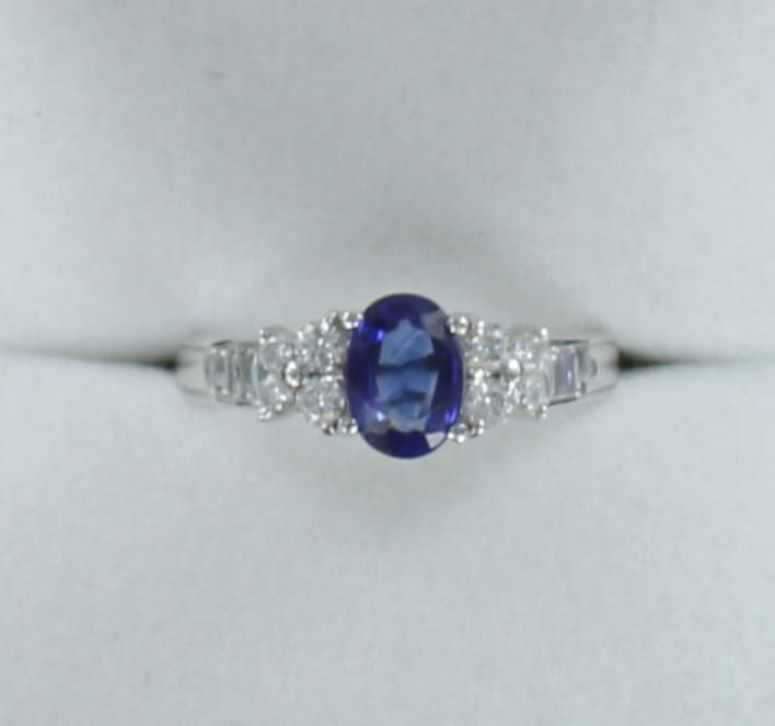 14KTW SAPPHIRE WITH DIAMOND RING