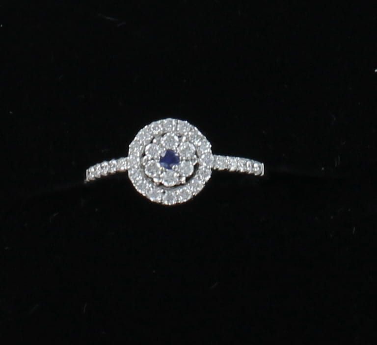 14KTW DIAMONDS WITH SAPPHIRE RING