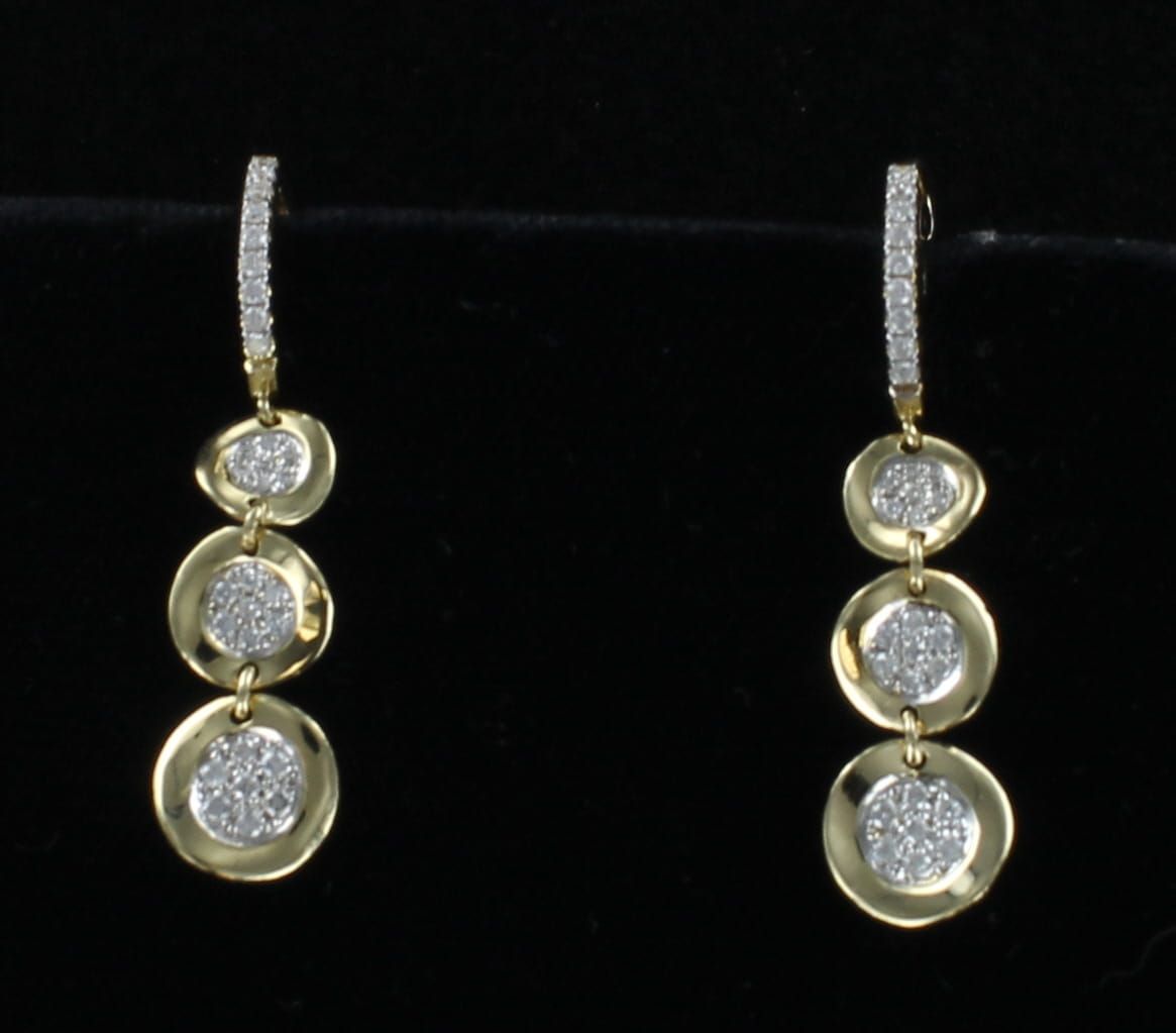 14KTY .30 CT TW DIAMOND DANGLE EARRINGS