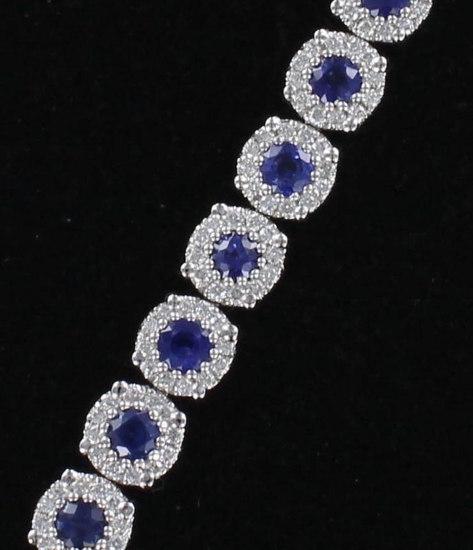14KTW SAPPHIRE WITH DIAMOND BRACELET