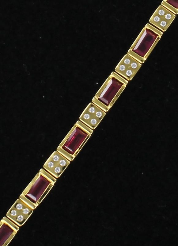 14KTY RUBY AND DIAMOND BRACELET