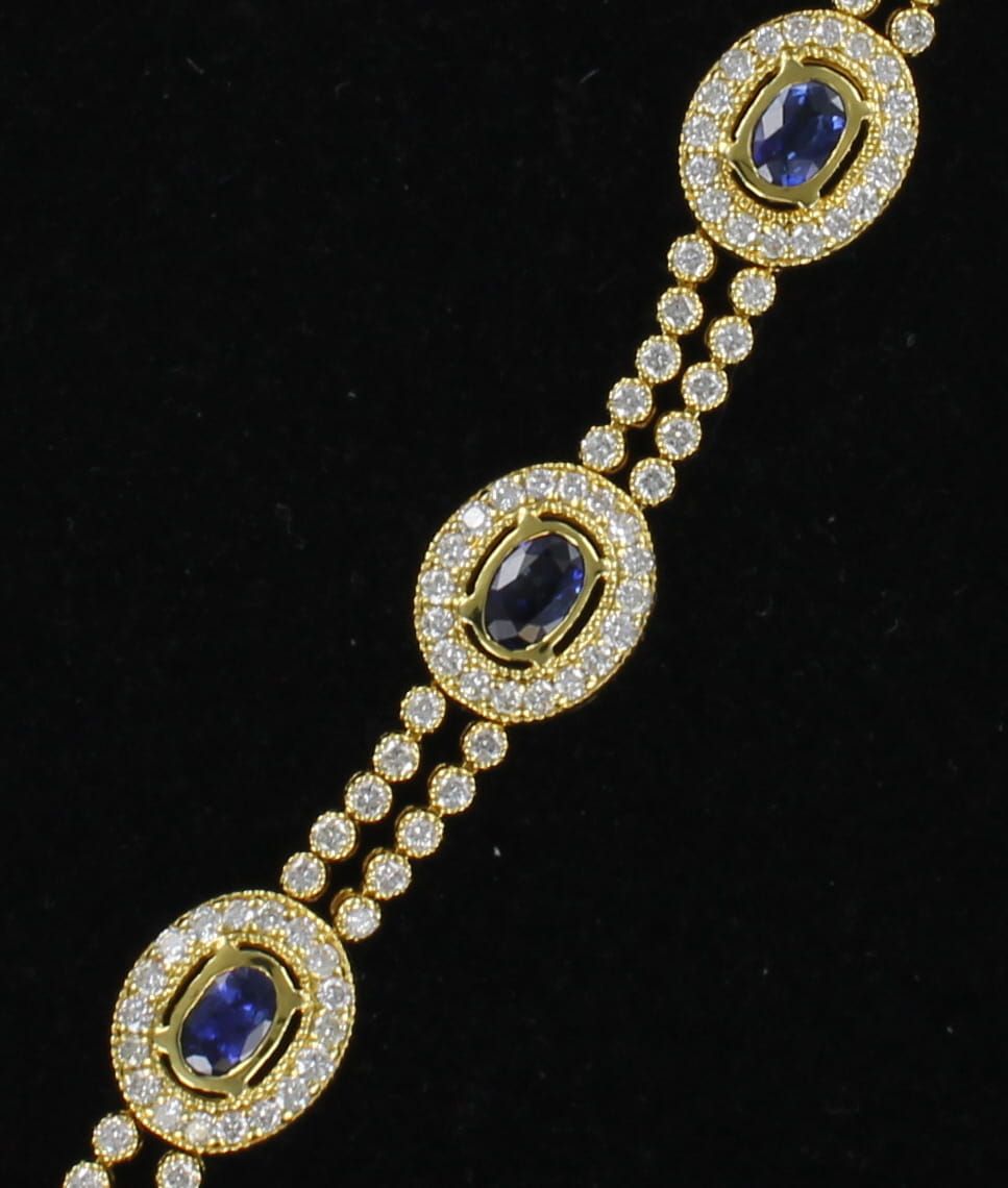 14KTY SAPPHIRE AND DIAMOND BRACELET