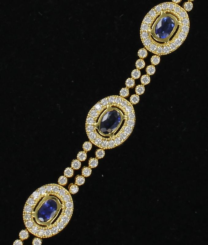 14KTY SAPPHIRE AND DIAMOND BRACELET