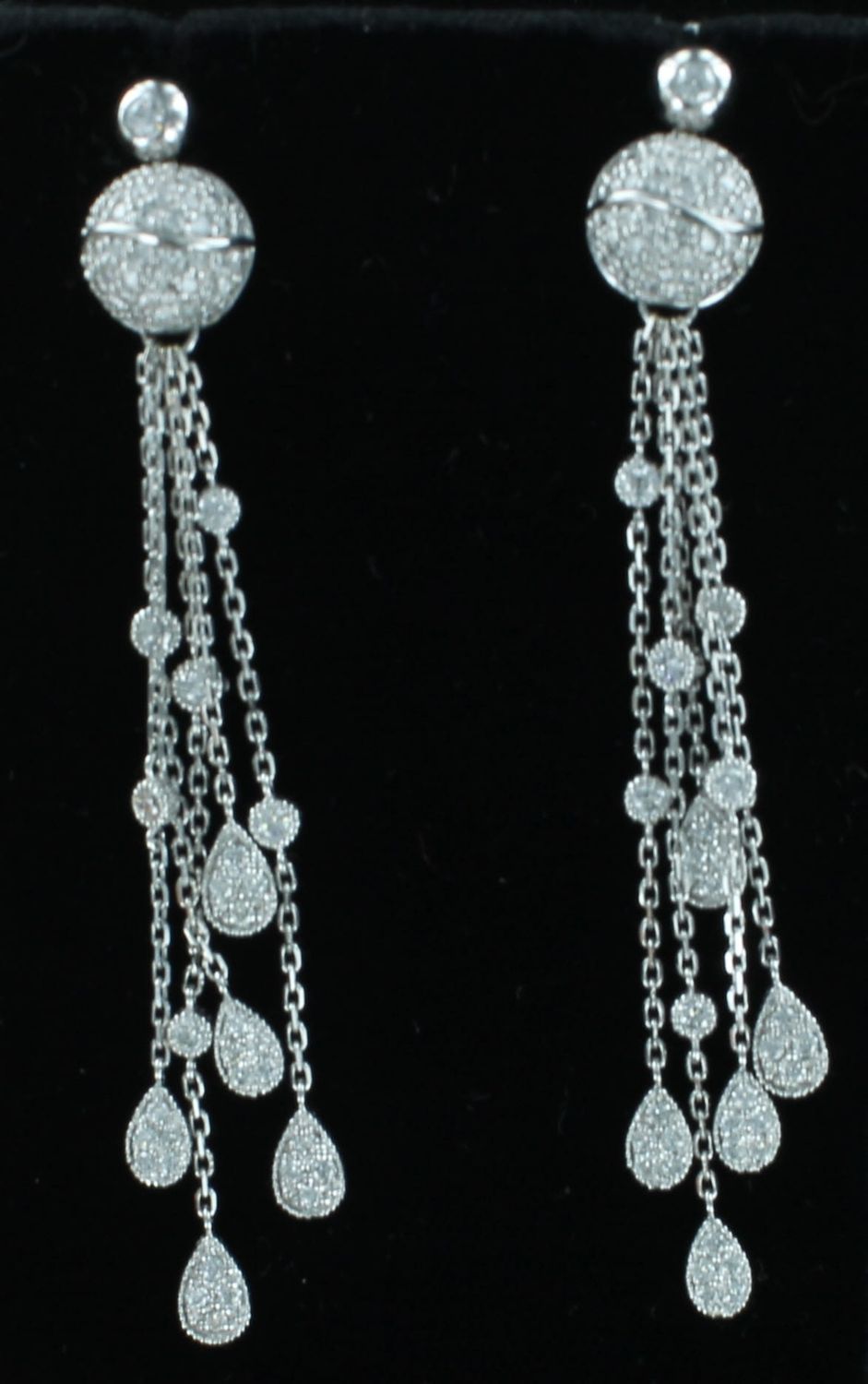 14KTW 1.20 CT TW DIAMOND DANGLE EARRINGS