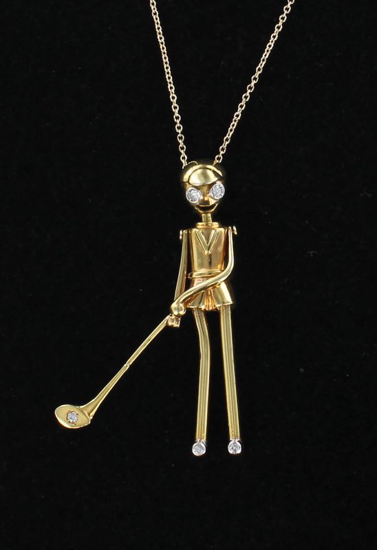14KTY GOLFER PENDANT