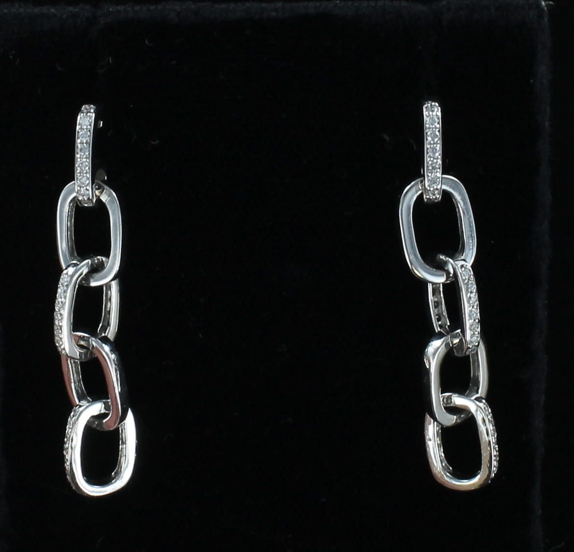 14KTW .88 CT TW DIAMOND DANGLE EARRINGS