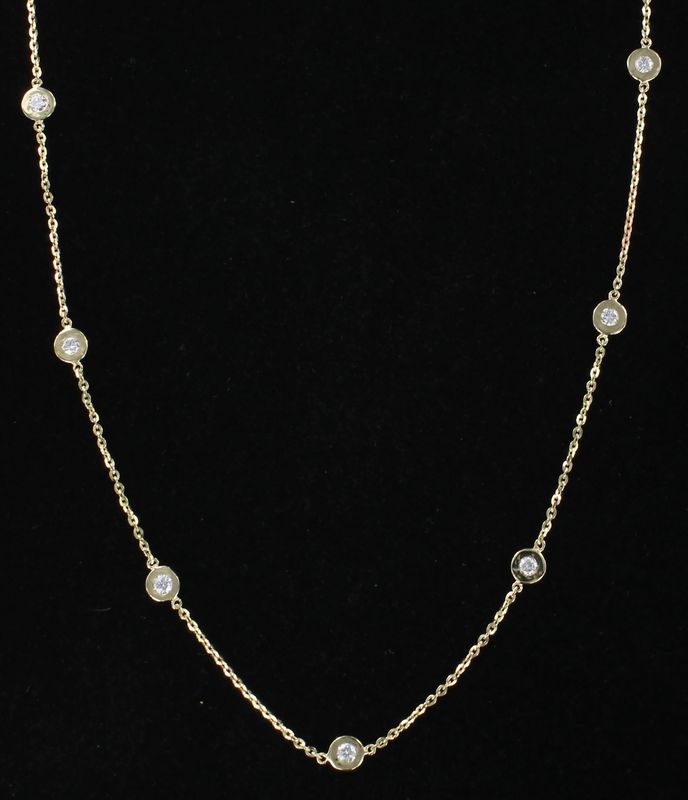 14KTY 1.12 CT TW DIAMOND BY THE YARD CHAIN, 23&quot;