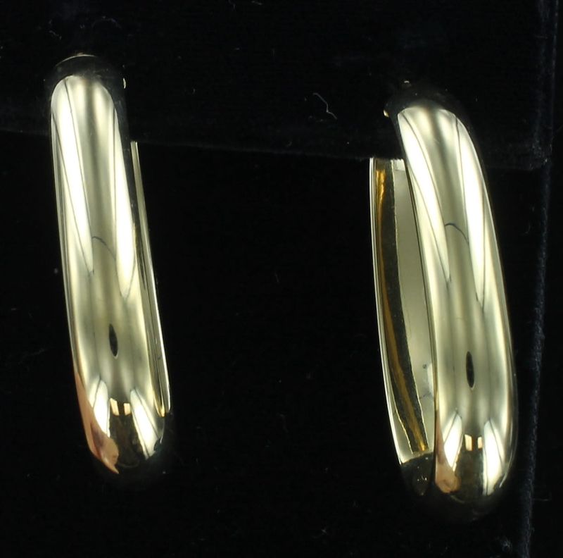 14KTY OVAL HOOP EARRINGS