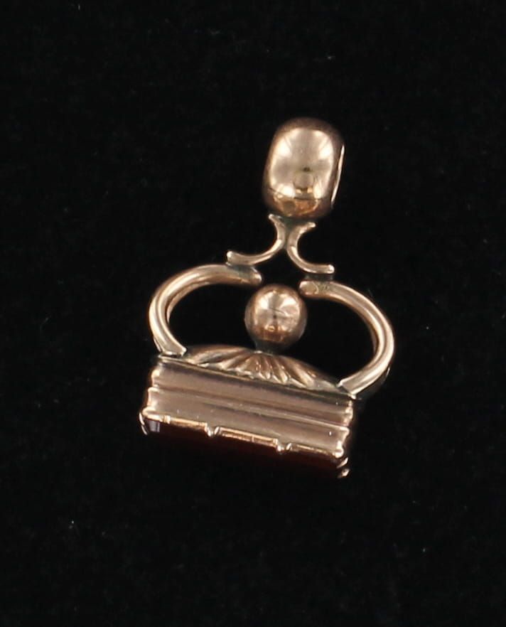 9KT ROSE GOLD VICTORIAN CARNELIAN FOB