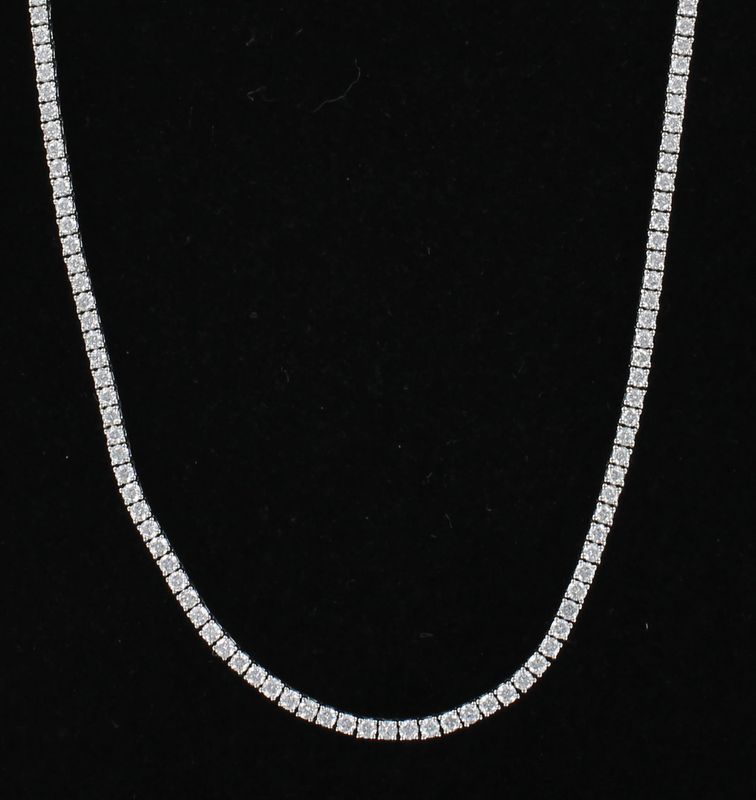 14KTW 6.0 CT TW ROUND BRILLIANT DIAMOND NECKLACE, 18