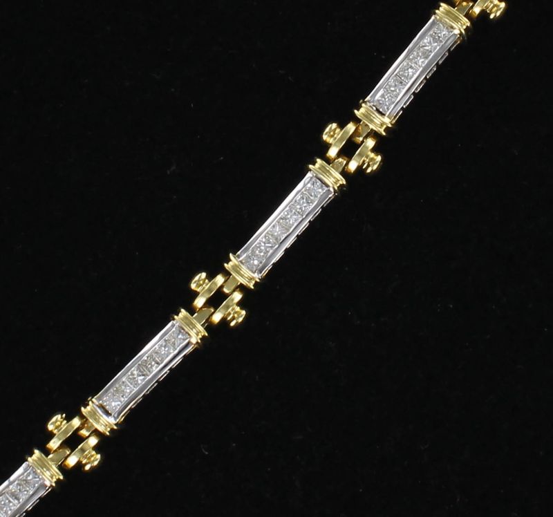 14KT/T 3.75 CT TW PRINCESS CUT DIAMOND BRACELET