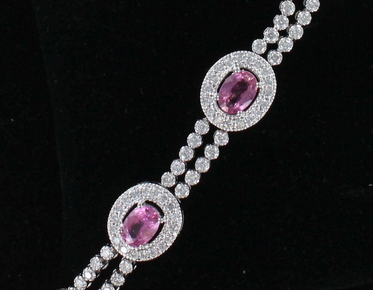 14KTW PINK SAPPHIRE AND DIAMOND BRACELET