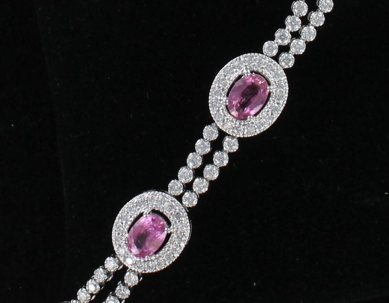 14KTW PINK SAPPHIRE AND DIAMOND BRACELET
